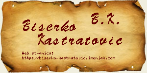 Biserko Kastratović vizit kartica